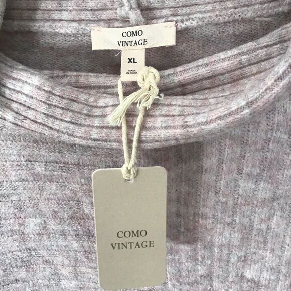 Como Vintage Women’s XL Pink Ribbed Knit Mock Neck Stretch Sweater NWT - Picture 5 of 14